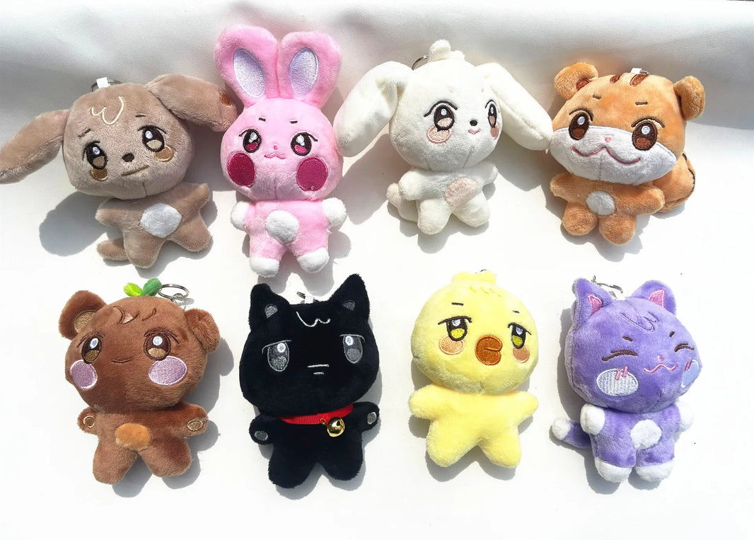 4-Inch Kpop ATEEZ Plush Keychain Pendant – Aniteez Design Featuring Hongjoong, Seonghwa, Yunho, Yeosang, San, Mingi, Wooyoung, Jongho