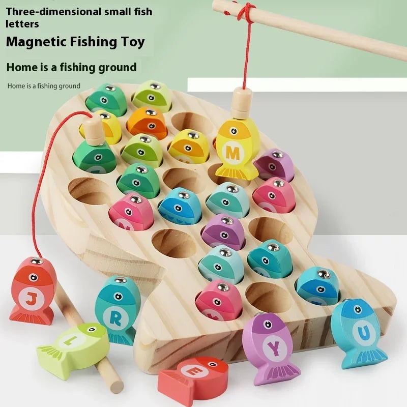 Wooden Children’s Fishing Toys – Montessori Early Education, Number & Alphabet Learning Game