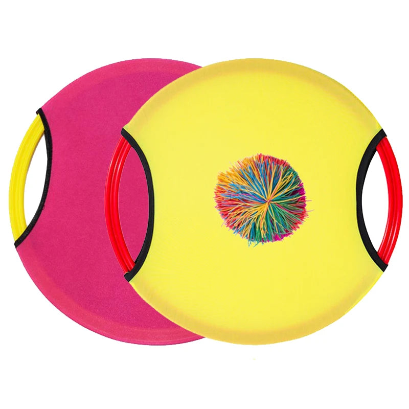 2-Pack Paddle Ball & Flying Disc Set — Outdoor Family Game for Beach, Backyard & Trampoline