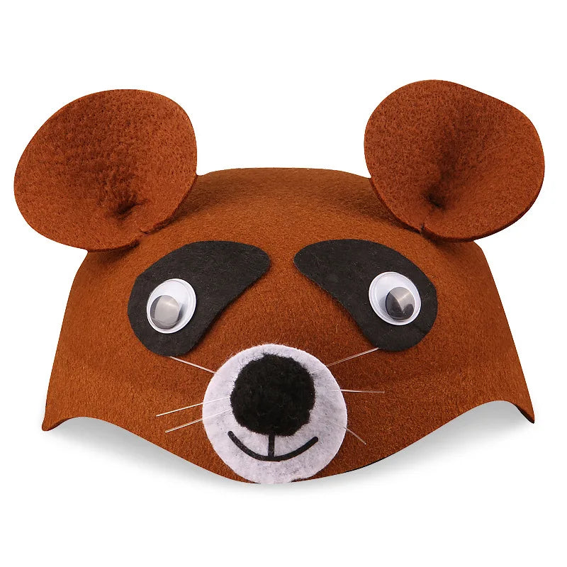 Kids Forest Animal Felt Party Hat – Duck, Bird & Rabbit Carnival Cap | Children's Day Party Costume