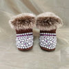 Dollbling Mommy & Daughter Custom Pearls Boots - Handmade Luxury Fur Infant Beaded Winter Booties