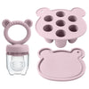 Baby Ice Cream Pops Silicone Mold - Popsicle Maker & Fruit Feeding Pacifier, Teething Toy, BPA-Free Baby Snack Stuff (3pcs)