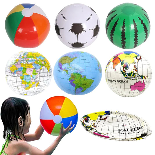 6-Style Kids Inflatable Beach Ball Water Toys for Swimming Pool and Outdoor Summer Fun