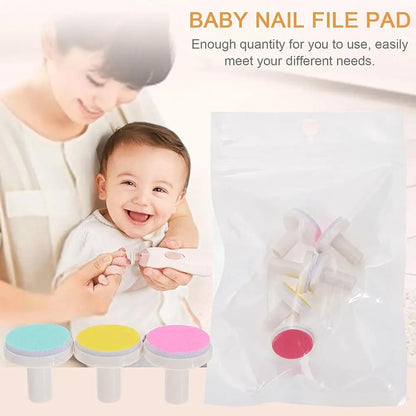 20Pcs Nail Baby File Pads Trimmer Replacement Grinding Head Pad Electric Clippers Heads Disc Sandpaper Infant Newborn Polish Toe