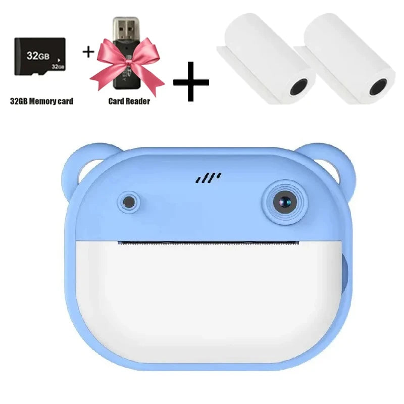 Children's Digital Camera with Instant Thermal Print, Photo and Video, Includes 32GB Memory Card