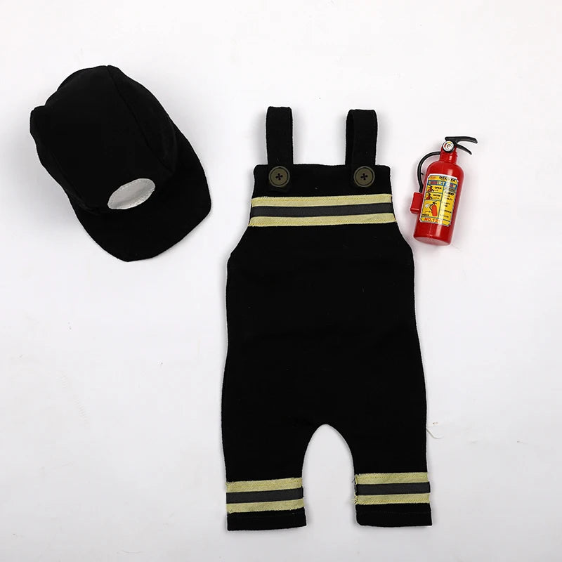 Newborn Photography Props Clothing Set, Baby Boy and Girl Costume for Photoshoot, Size 0 Romper and Accessories
