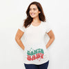 Christmas Santa Baby Print Maternity T-shirt Xmas Casual Pregnant Clothes Pregnancy Announcement T-shirt for Pregnant Women