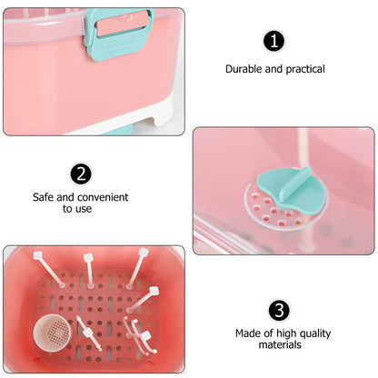 Baby Bottle Drying Rack – PP Material Detachable Drain Net Storage Box for Cups, Straws & Pacifiers