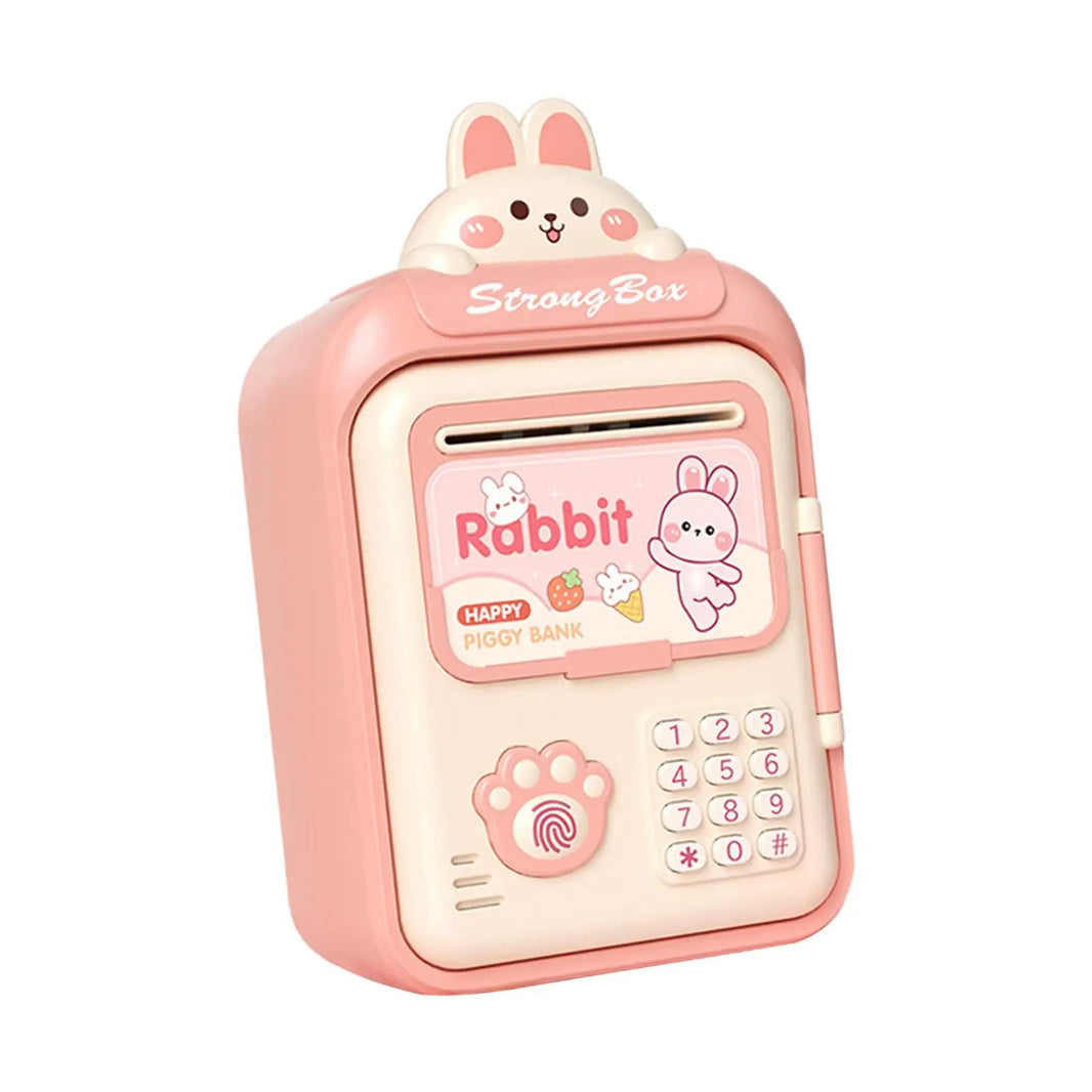 Electric ATM Money Bank Automatic Roll Cash Security Box Kids Piggy Bank with Password Lock Birthday Gift