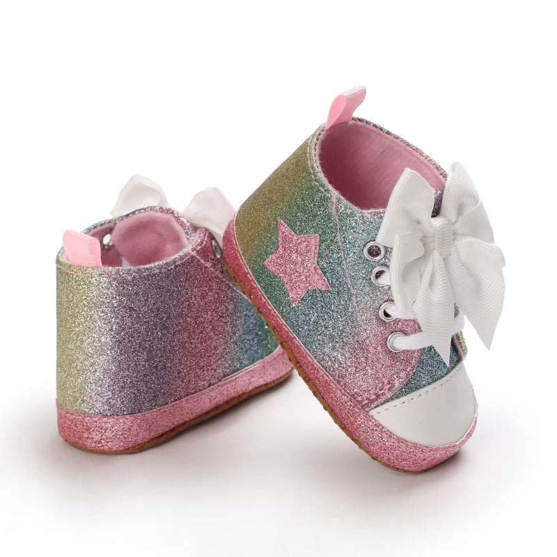 Spring and Autumn Women's Baby Casual Sports Shoes Soft Sole Anti-Slip Indoor and Outdoor First Step Walking Shoes