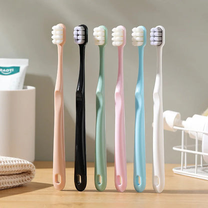 Gentle Toothbrush for Sensitive Teeth, 8 Bristle Bundles, Advanced Adult Toothbrush for Household Use