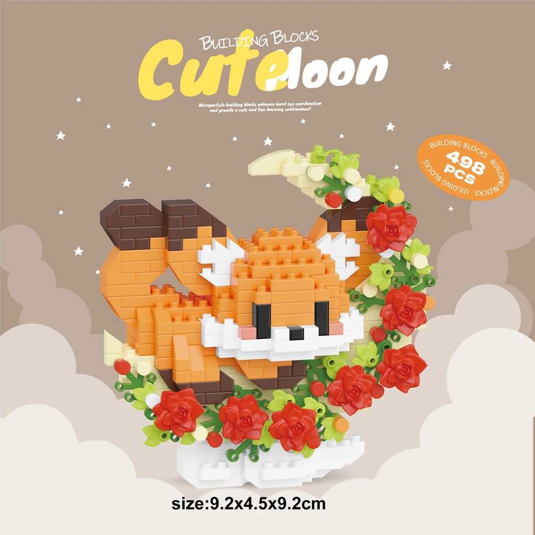 Mini Dog, Cat, Panda, and Raccoon Building Block Models – Cute Pet Ornaments Toy for Kids