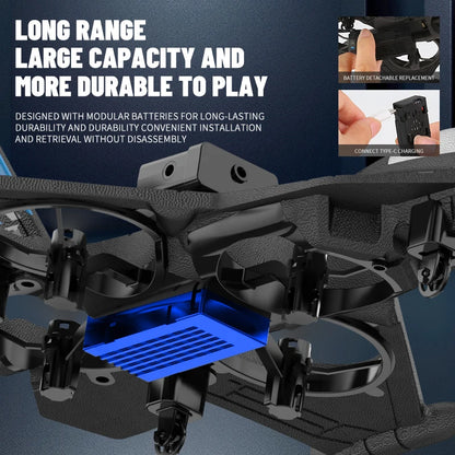 RC Plane with Camera and Obstacle Avoidance – 2.4G Foam Fighter Helicopter Toy for Kids