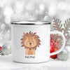 Personalized Kids Enamel Camping Mug — Forest Animals Children's Name Cup, Eco-Friendly Enamel Mug