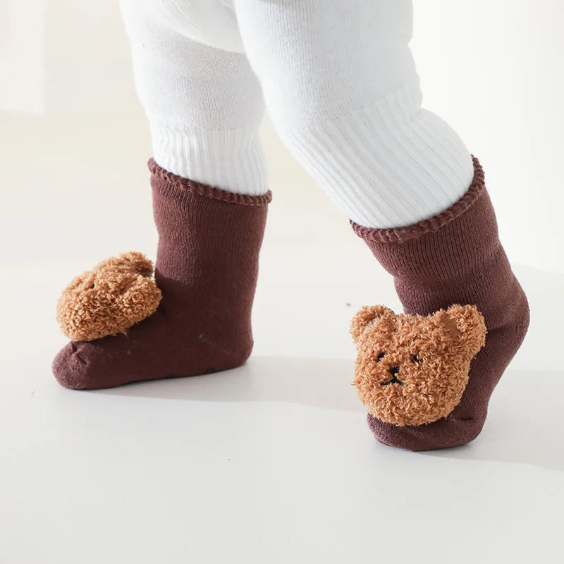 Infant Newborn Baby Socks – Cartoon Plush Thick Warm Floor Socks for Girls & Boys