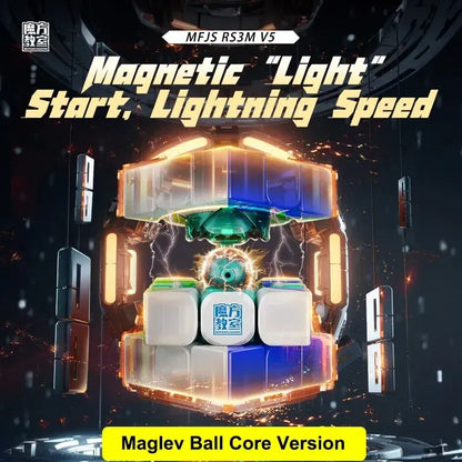 MoYu RS3M V5 3x3 Magnetic Magic Speed Cube, Professional Fidget Toy, RS3 M 2023 V5, Cubo Magico Puzzle