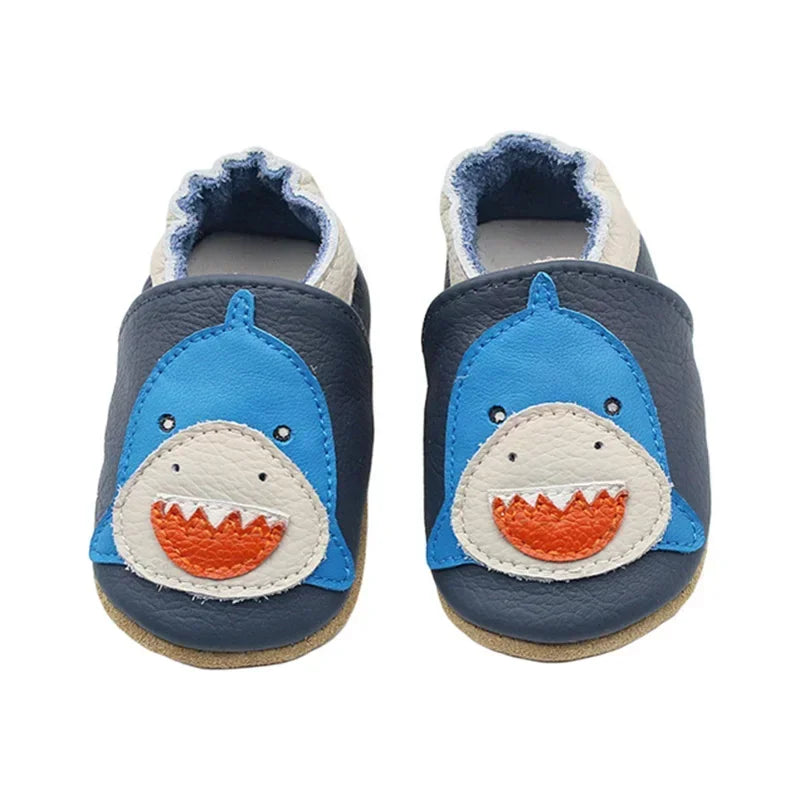 Toddler Baby Shoes – Newborn Infant Boys & Girls Soft Genuine Cowhide Moccasins, First Walkers, Skid-Proof (0-24M)