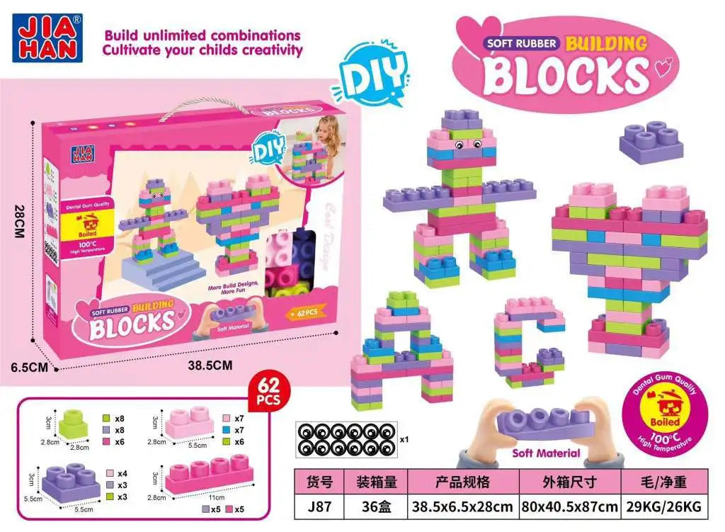 Large Particle Soft Building Blocks Set – DIY Educational Science & Puzzle Toy for Kids, Kindergarten Assembly Blocks