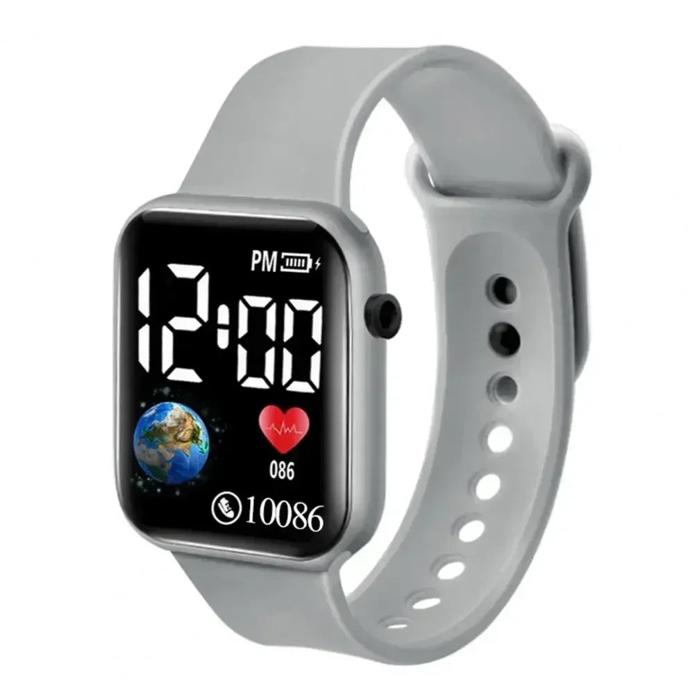 LED Digital Display Waterproof Electronic Smart Sport Fitness Watch Universal for Children