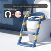 Foldable Potty Training Seat with Stairs, 6-Height Adjustable Toddler Toilet Trainer with Non-Slip Steps (Ages 2–7)