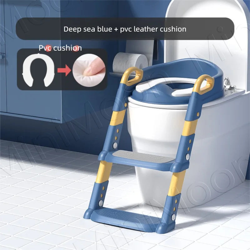 Foldable Potty Training Seat with Stairs, 6-Height Adjustable Toddler Toilet Trainer with Non-Slip Steps (Ages 2–7) – view 7