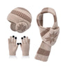 3-Piece Kids’ Winter Set – Plush Lining Hat, Scarf & Gloves with Earflaps, Knitted Beanie & Neck Warmer for Children (Ages 4-10)