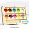 Montessori Magnetic Color Sorting Maze Board – Wooden Sensory Bead Game with Pen, Educational Toy for Kids