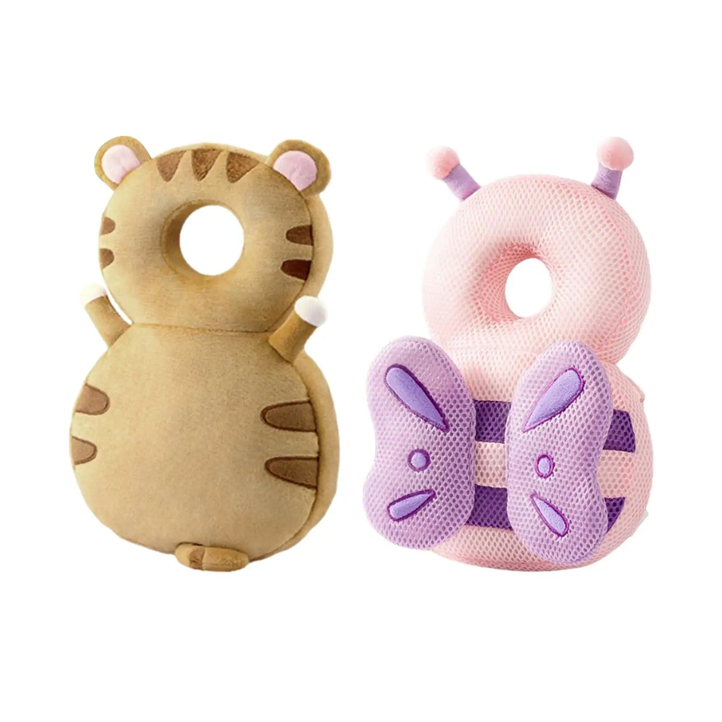 Baby Back Protection Animal Shape Headrest Backpack, Breathable Anti-Fall Head Protector for Crawling and Walking Children