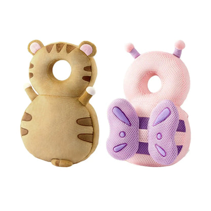 Baby Back Protection Animal Shape Headrest Backpack, Breathable Anti-Fall Head Protector for Crawling and Walking Children