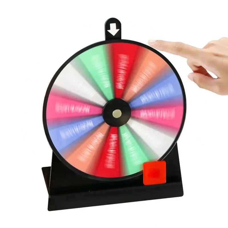 Prize Wheel with Stand – Non-Slip Wheel of Fortune Spinner, Erasable Acrylic Board, 12-Slot Tabletop Roulette Wheel
