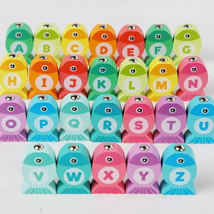 Wooden Children’s Fishing Toys – Montessori Early Education, Number & Alphabet Learning Game