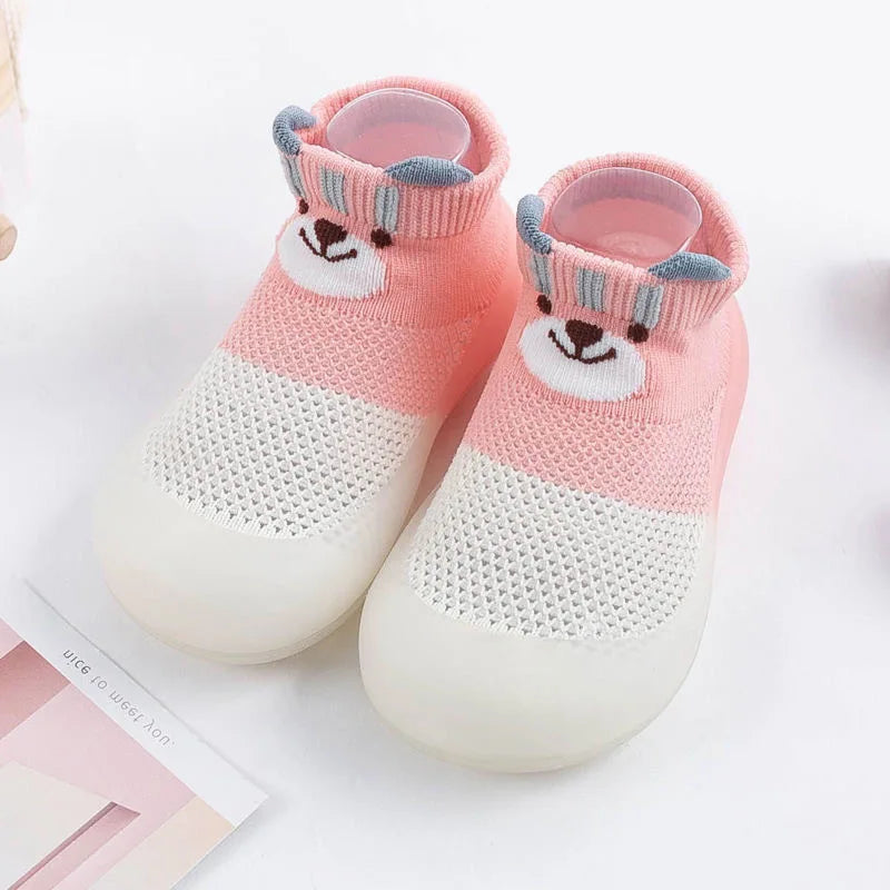 Baby Socks Shoes – Cute Cartoon Boy & Girl Infant Shoes, Soft Rubber Sole First Walker Booties for Toddlers