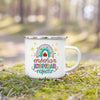 Thank You Teacher Enamel Coffee Mug – 'Without Teachers Like You' Printed Coffee Cup, 3.14 x 3.35 in (8 x 8.5 cm) Teacher Gift