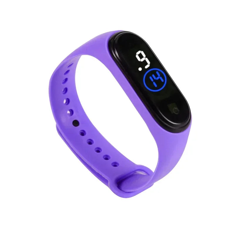 Fashion Kids Sports Waterproof LED Digital Watch Two-Tone Silicone Strap for Teen Boys and Girls