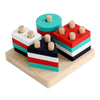 Montessori Wooden Shape Matching Building Blocks Toy for Toddlers Ages 2+ Early Learning Educational Puzzle