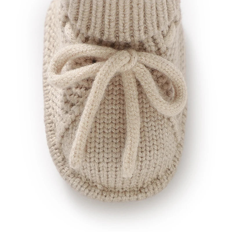 Fashion Infant Baby Boy Socks Shoes Pure Color Anti-Slip Knit Newborn Girls Floor First Walkers Casual Outdoor Booties