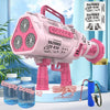 Large Automatic 88-Hole Dinosaur Gatling Bubble Gun - Rocket Bubble Machine Blower for Kids & Adults, Outdoor Toy
