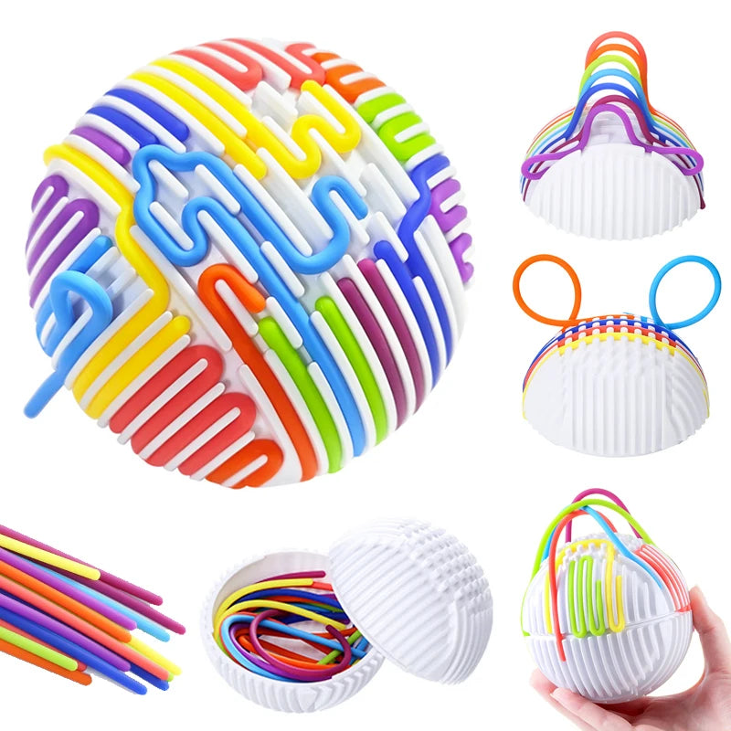Sensory Activity Ball for Kids – Montessori Busy Ball for Motor Skills, Stress Relief, and Relaxing Play, Colored Silicone Travel Toy Gift for Boys