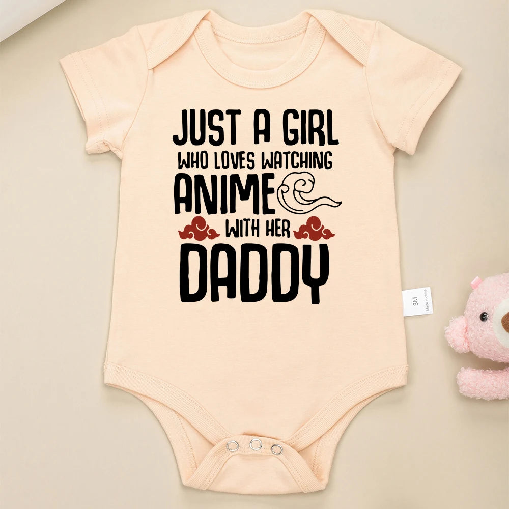 Cute Baby Girl Onesie – High-Quality 100% Cotton Newborn Bodysuit – Anime-Inspired Fashion Outfit for Infants (0-24 Months)