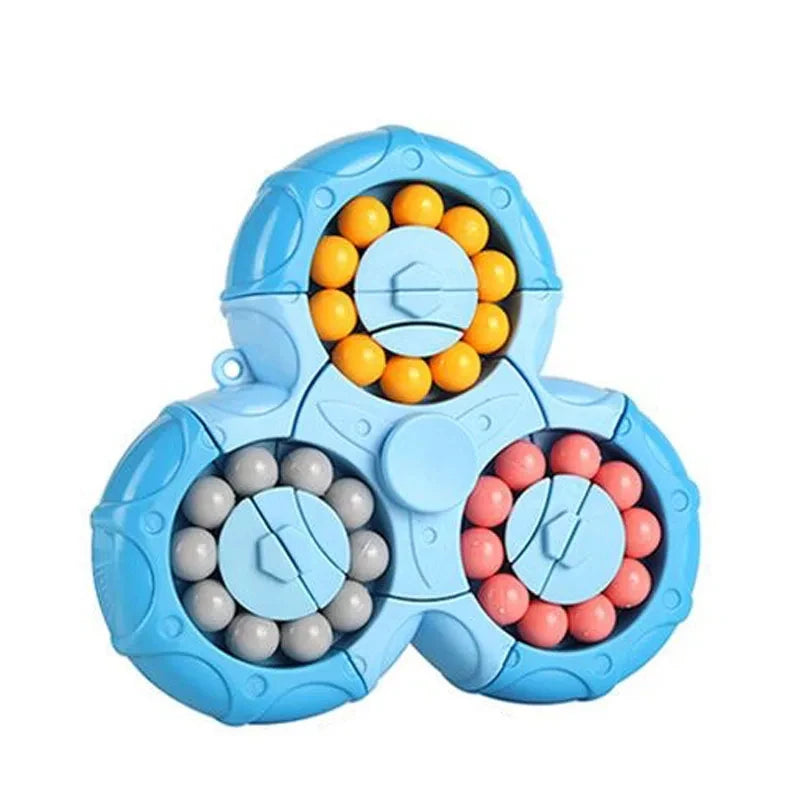 Six-Sided Rotation Finger Bean, Intelligence Gyro Antistress Fingertip Cube, Learning Educational Magic Disk for Kids