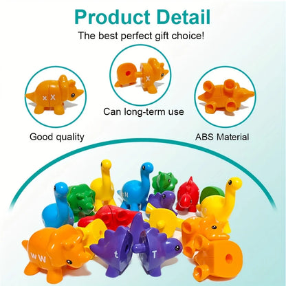 Dinosaur Alphabet and Number Matching Montessori Toy