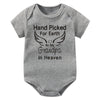 Hand Picked for Earth By My Grandpa/Grandma in Heaven Baby Bodysuit – Summer Short Sleeve Romper, Infant Jumpsuit, Baby Clothes