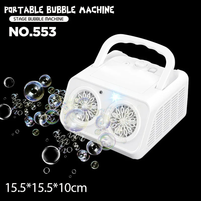 Handheld Electric Bubble Machine - Multi-Hole Automatic One-Click Bubble Blower for Parties & Outdoor Play