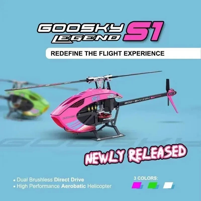 Goosky S1 RC Helicopter – 6CH 3D Stunt Flybarless with Double Brushless Direct Drive Motor