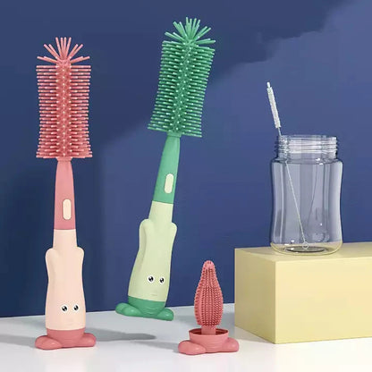 Pacifier Bottle Brush Set, Baby Cleaning Set, Silicone Cup Brush Cleaning Tool, Soft Head Food Grade Brushes, Baby Bottle Brush
