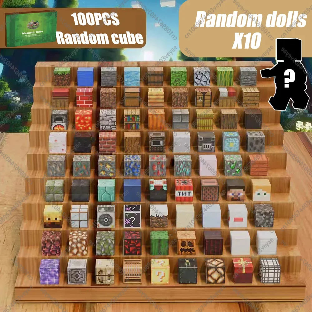 Magnetic Building Blocks Mine World Set – Magnet Cube DIY Model, STEM Sensory Toy for Kids 3+, Gift for Boys and Girls