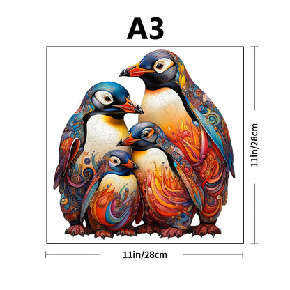 Wooden Puzzle Penguin, Exquisite Gift Box with Irregular Shaped Animal Puzzle, Gifts for Family Interaction & Adult Stress Relief