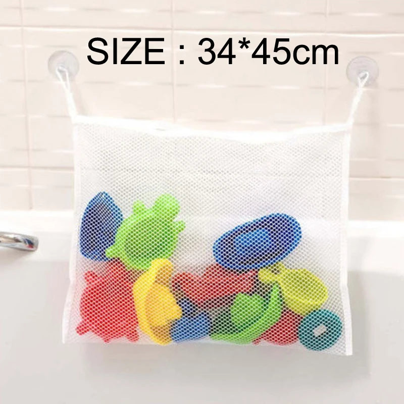 Cartoon Duck Baby Bath Toy Mesh Storage Bag with Suction Cup
