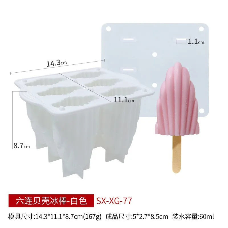 Silicone Spiral Popsicle Molds 4-Cell Reusable BPA Free Ice Pop Maker