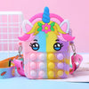 Girls Silicone Unicorn Messenger Bag Coin Purse | Cute Decompression Pop Fidget Toys for Children - Kidzy Market
